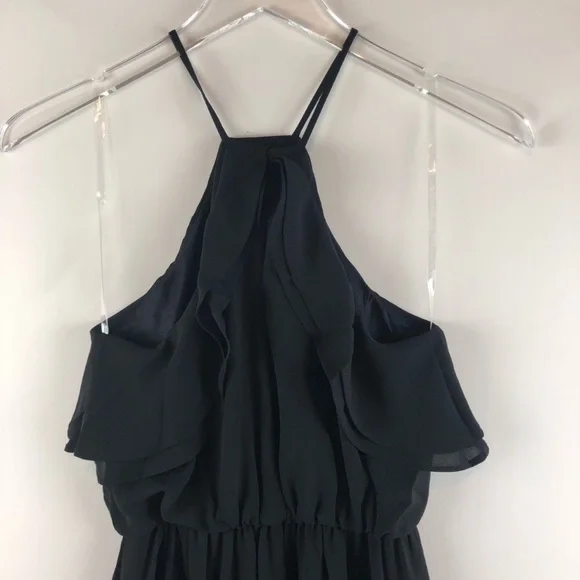 Nordstrom Dress Lush maxi black cocktail wedding party Ruffle XS Long Sleeveless - Picture 7 of 8